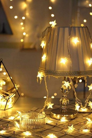 Dekoratif Aydınlatma Yıldız Led Dizeleri 20'li 3 Metre Pilli Led Yıldız