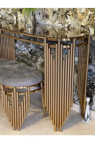 Ekgconcept Piyano Model Gold Dresuar Ve Puf Gold