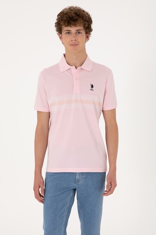 U.S. Polo Assn. Erkek Regular Fit Polo Yaka Açık Pembe Tişört 50306852-VR078