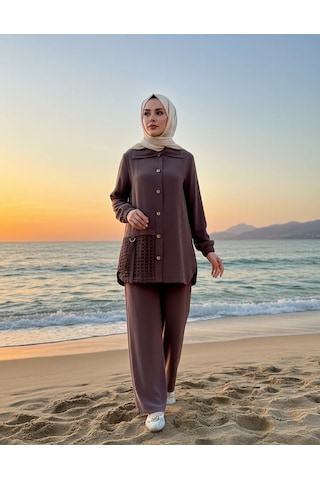 Nuss Pantolonlu Takım Kahve 1068 Kahverengi