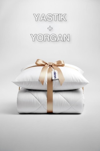 Niron Tek Kişilik Yorgan + 1 Adet Yastık Seti 155x215 Cm 4 Mevsim Mikrofiber Konfor Beyaz