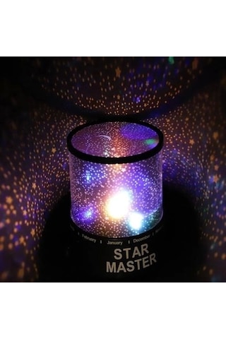 Star Master Pilli Gökyüzü Projeksiyonlu Led Renkli Yıldızlı Tavan Işık Yansıtma Gece Lambası Çok Renkli