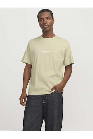 Jack & Jones Erkek Kabartma Logo Baskili Tisört - Vesterbro - 12240121 Celadon Tint