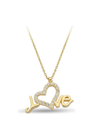 Çgk Çiğdem Gürel Kuyumculuk Love Altın Kolye Zk0241 Sarı