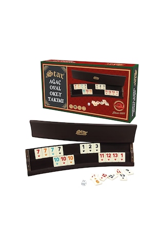 Star Ağaç Oval Okey Takımı