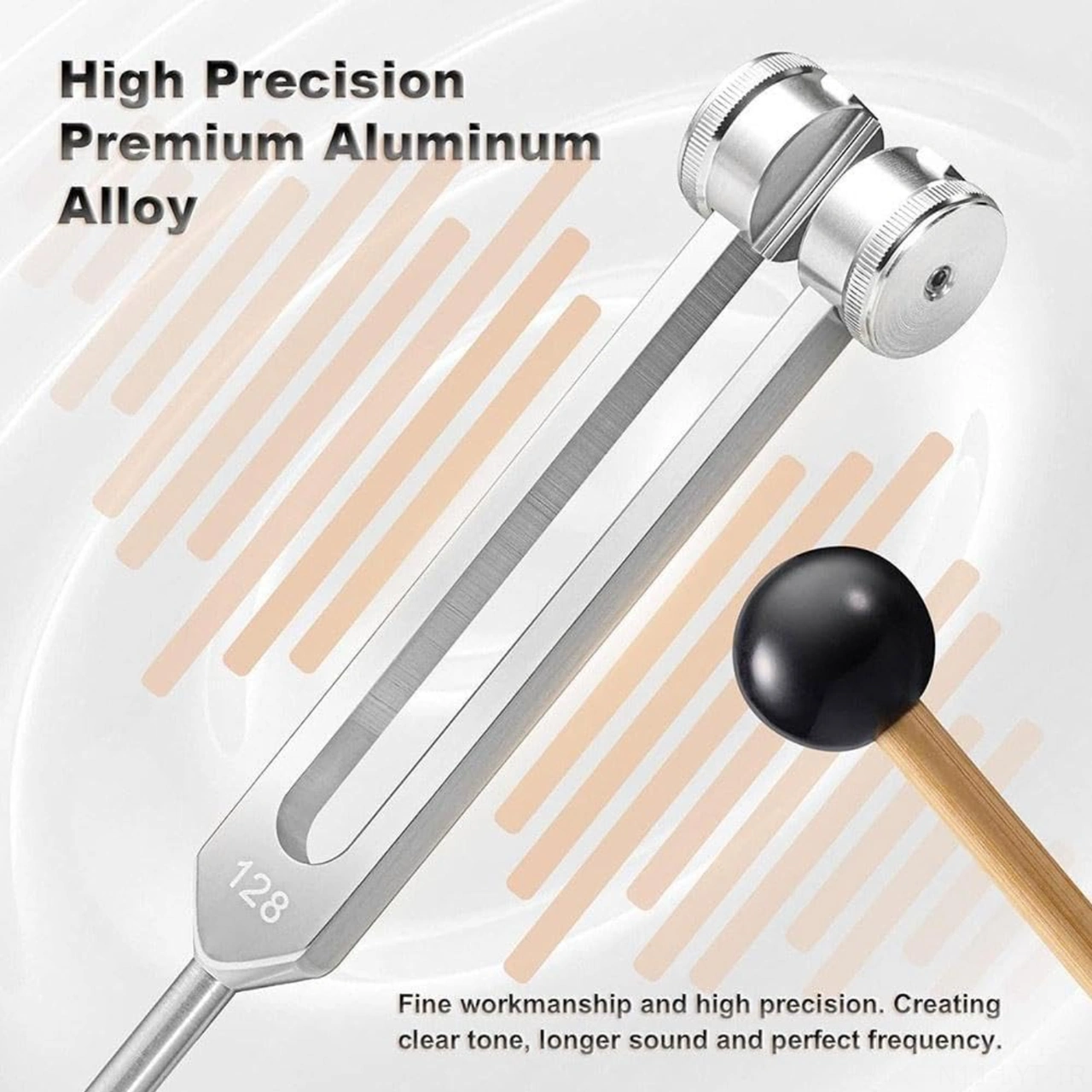 Youtek 128hz Gümüş Akustik Tunning Fork - Zihinsel Rahatlama, Meditasyon Ve Yoga İçin Doğal İyileştirici Ses Aleti