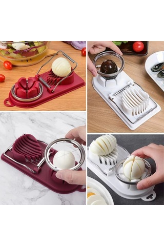Büro Ev Ofis Mutfağı İçin Çift Kademe Yumurta Meyve Eşit Kesici Dilimleyici Aparat Diğer