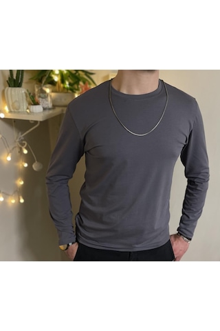 Betimoda Erkek Slim Fit Dar Kesim Bisiklet Yaka Uzun Kol Pamuklu Tişört