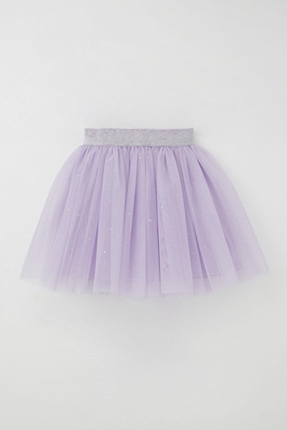 Breeze Kız Çocuk Tütü Etek Simli Beli Latikli 5-10 Yaş, Lila Lila