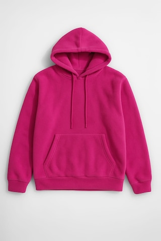 Markapia Kadın Kapüşonlu Cepli Polar Sweatshirt Fuşya