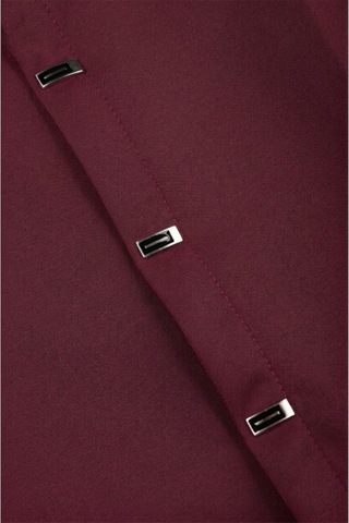 Deep Sea Deepsea Bordo Slim Fit Likralı Kolay Ütülenebilir Gizli Düğmeli Erkek Gömlek 2602614