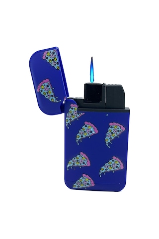 Zengaz Cool Tasarım Jet Alev Çakmak - Blue Pizza Lacivert