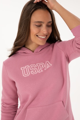 U.S. Polo Assn. Kadın Koyu Pembe Şardonlu Kapüşonlu Basic Sweatshirt 50313566-VR167