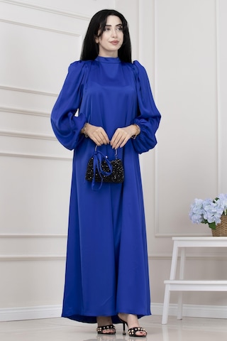 Beli Bağcıklı Balon Kol Abiye-saks-5567 Saks
