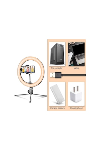 Zore CT-001 6" Işıklı Tripod Telefon Tutucu Ring Light