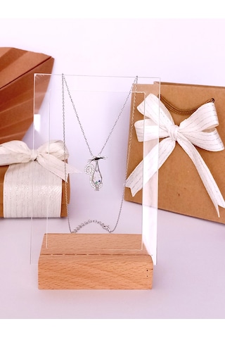 Gümüş Rodyumlu Zirkon Taşlı Kedi Trend Kadın Kolye Öğretmenler Gü