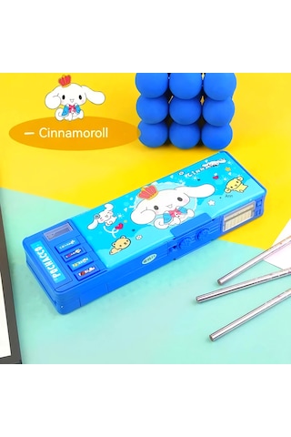 Sanrio Cinnamoroll Çok Fonksiyonlu Şifreli Kalem Kutusu Mavi Kuromi Kalemlik Sanrio Kore Tarzı Mavi