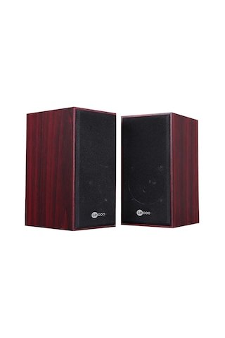 Lecoo   Ds105 6w Ahşap Gövdeli Masaüstü Stereo Hoparlör - Usb + 3.5mm Jack Girişli Pc Hoparlörü