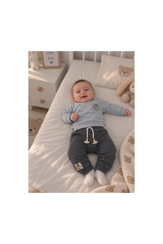 Miniworld Erkek Bebek İkili Takım 18885 18900 Açık Gri Açık Gri