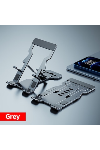 Skycity Alüminyum 5 Seviye Ayarabilir Cep Telefonu Ve Tablet İçin Katlanabilir Tahta - Gri