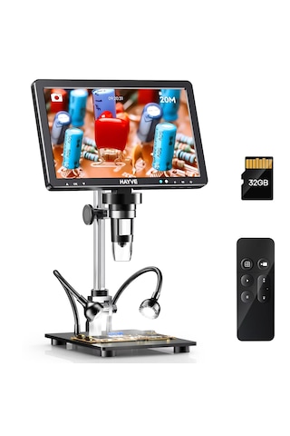 10.1 İnç Dm12 Hdmı Dijital Mikroskop 2000x Zoom 8 Led 20mp Tv