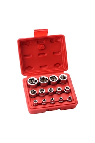 Cbtx 14 Adet/takım E-tipi 6 Köşeli Erik Çiçeği Soket Kombinasyonu Araba Tamir Takımı Aracı Kutu Rengi Rastgele Teslimat