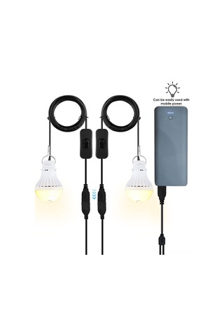 Lemestar 2 Adet 250cm Kablolu Usb Led Kamp Işığı, 3000k Sıcak Beyaz, 650lm, 14 Led 5730 Smd, Dc 5v Besleme, 120 Derece Açılı