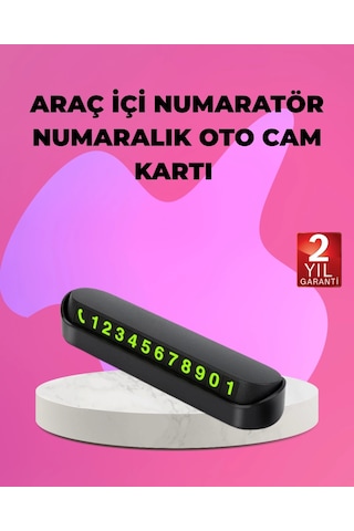 Fosforlu Araç İçi Park Kartı Numaratörü