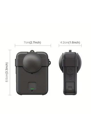 Teknoroket DJI Osmo 360 ve 360 II Silikon Kılıf , Lens Cap Lens Koruma Ve Kayış Seti Siyah