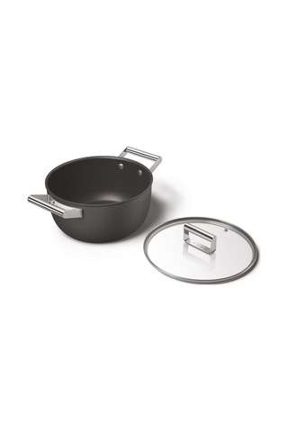 Smeg Cookware 50's Style Siyah Tencere Cam Kapaklı 4.6 L