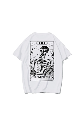 Brz Collectıon Brz Collection Unisex Oversize The Overthinker T-shirt Beyaz