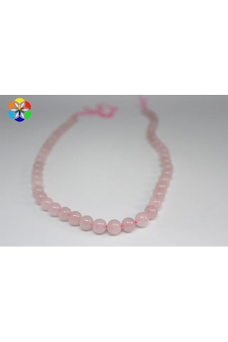 Pembe Kuvars Taşı YARIM Dizi 8mm (18cm uzunluğundadır)