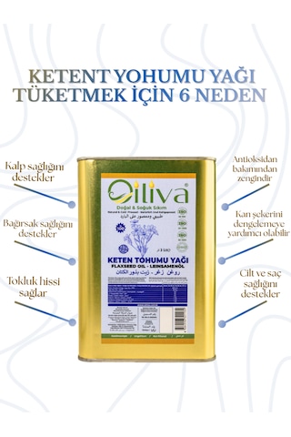 3 Litre Soğuk Sıkım Keten Tohumu Yağı %100 Doğal, Katkısız, Teneke Ambalaj 3 L