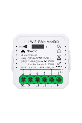 Tuya Uyumlu Mini İkili Wifi Anahtar 2x10A / 220V