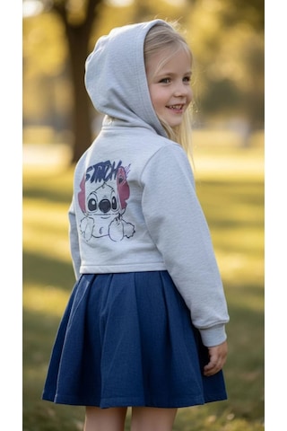 Stitch Kız Çocuk Elbise Gri
