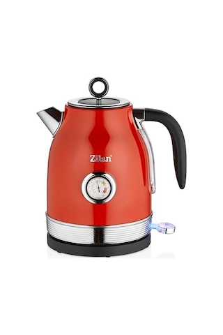 Zln7033 60'li Yılların Retro Su Isıtıcısı, 1,7 Litre,%100 Bpa İçermez, 2000 Watt, Paslanmaz Çelik İç Kısım,