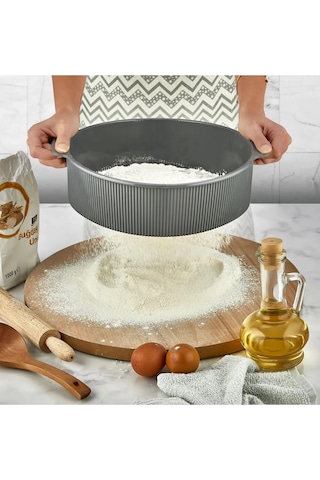 Genel Markalar Smart Metal Yuvarlak Elek Un Eleği 28cm Gri