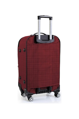 Gedox Orta Boy 4 Teker Kumaş Valiz Bordo 1081 Çok Renkli