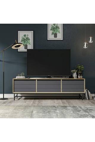 Minar Lery Tv Ünitesi Soft - Artisan/mat Siyah/antrasit