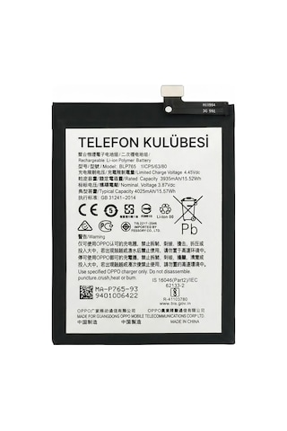 Oppo F15 Uyumlu Batarya Pil Blp765