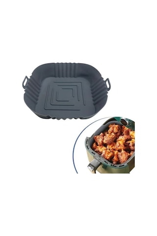 Buffer Renkli Isıya Dayanıklı Yıkanılabilir Silikon Fırın Airfryer Kare Model Pişirme Matı 20 Cm