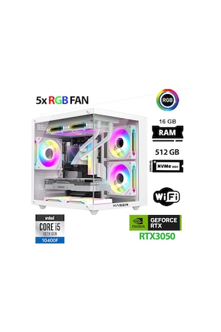 Xaser Cube X140 i5-10400F 16 GB 512 GB M.2 Nvme SSD 6 GB RTX3050 Free Dos Masaüstü Oyuncu Bilgisayarı