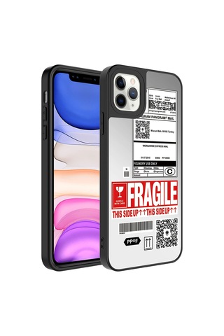 Zeyline Apple Uyumlu iPhone 11 Pro Max Aynalı Desenli Kamera Korumalı Parlak Zore Mirror Kapak-fragile