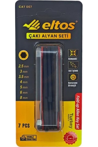 Nalburkent Eltos Çakı Alyan Seti 7 Parça 2.5-8 Mm Kompakt Yerli Üretim