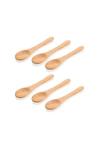 12 Adet Bambu Baharat Kaşığı Ve Mama Kaşığı, Bambu Reçel Bal Kaşığı 12 Adet Açık Ahşap