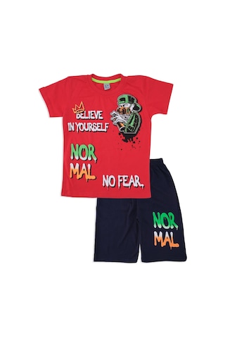 Bebelop Erkek Çocuk Karakter Baskılı T-shirt Şortlu 2'li Alt Üst Takım 001