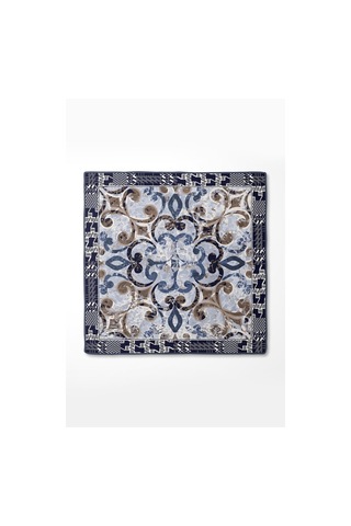 Levidor Desenli Twill İpek Eşarp-0918 Lacivert