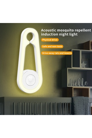 Aubyhe Usb Ultrasonik Sinek Kovucu Ve Işık Sensörlü Gece Lambası - Mor, Ev İçi Kullanıma Uygun, Fiziksel Kovuculuk Teknolojisi