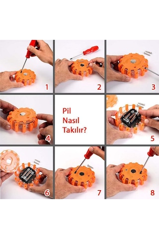 9 Mod Araç İş Makinesi Kamyon Acil Durum İkaz Lambası +fener Öze