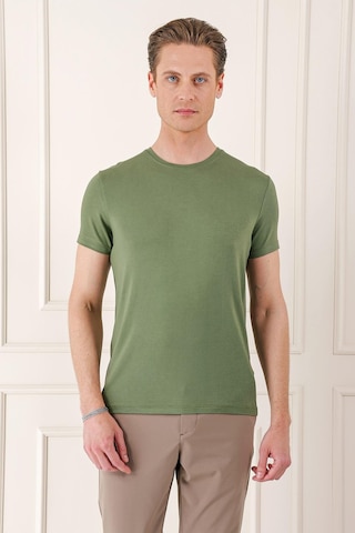 Efor Slim Fit Bisiklet Yaka Düz Pamuklu Haki Tişört Ts 823 Haki